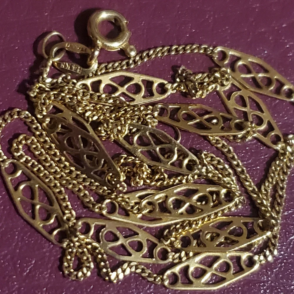 14k Gold Necklace Solid Gold Vintage 20.25 " Rare Find - Picture 4 of 5